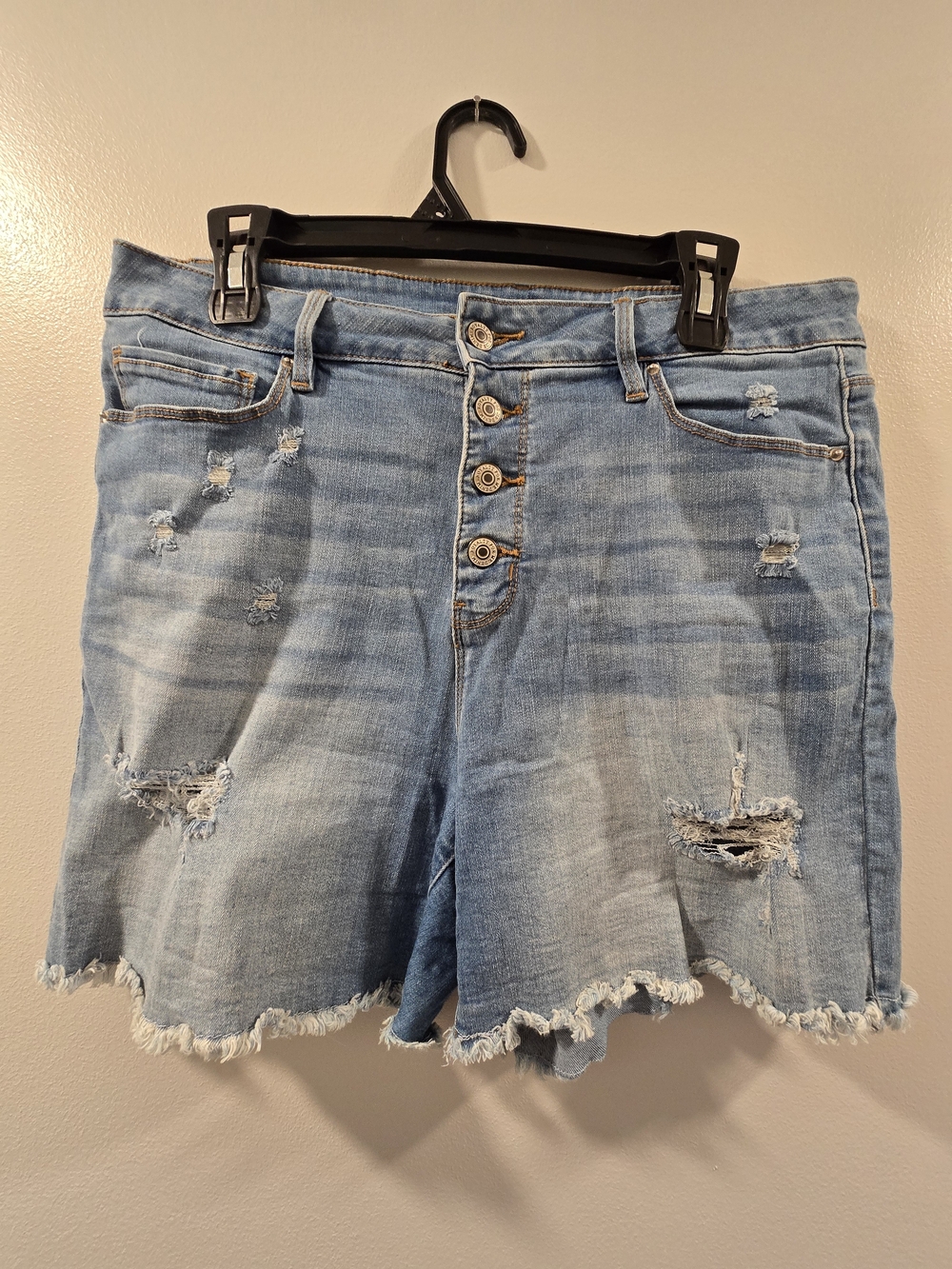 Royalty For Me Light Blue Distressed Jean Shorts
